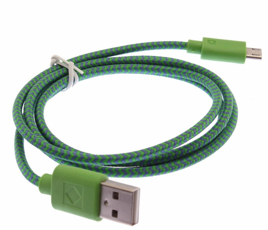 Army Verde Trenzado Cable Micro USB Cable Cargador De Datos 1M para Samsung HTC